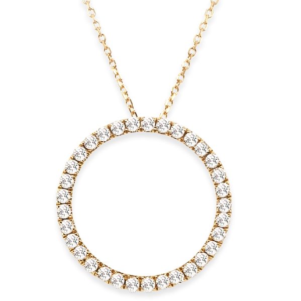 gold circle diamond pendant