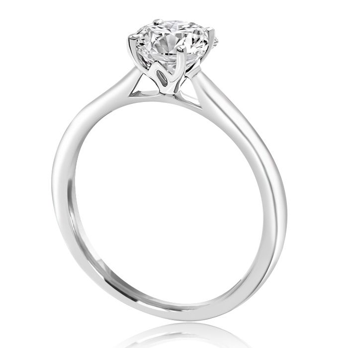 platinum four claw solitaire diamond engagement ring popular