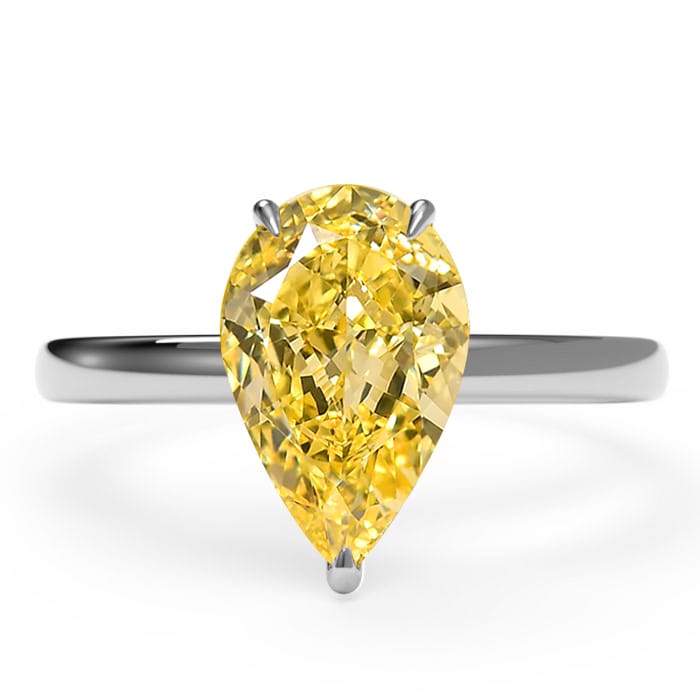 Fancy Intense Pear Shape Yellow Diamond top view