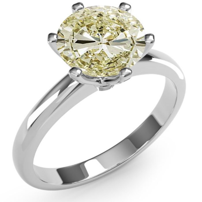 yellow diamond 6 claw solitaire in a platinum band