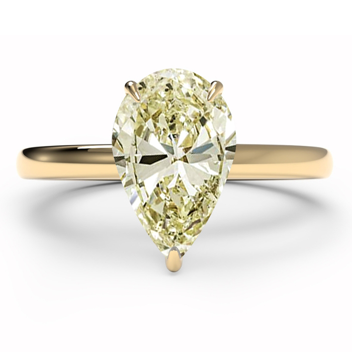 yellow diamond pear cut engagement ring