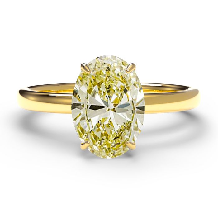 1.50ct Intense yellow diamond oval cut engagemnt ring