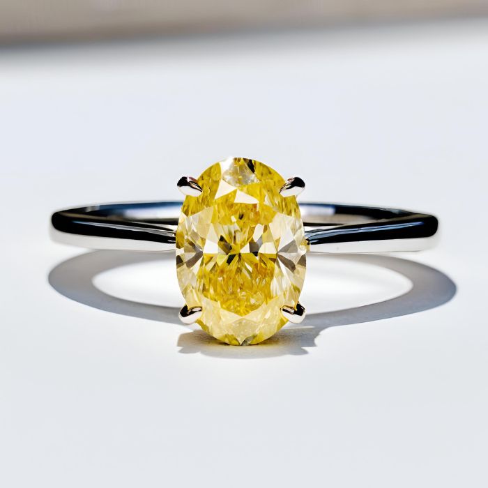 Yellow Diamond Oval solitaire